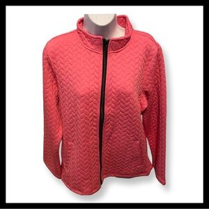 NWT-Women's Hot Pink Solid Chevron Jacket